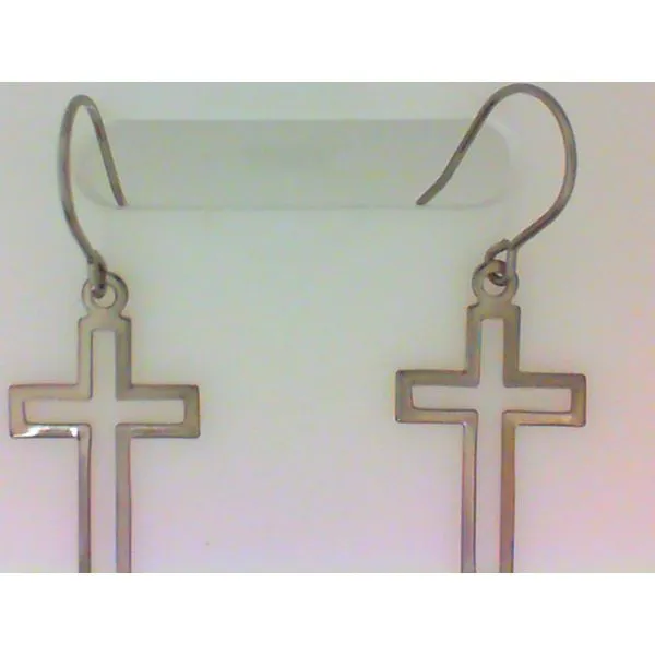 Concepts Designs for Sensitive Ears Open Cross on a French Hook Earrings Chipper's Jewelry Bonney Lake, WA