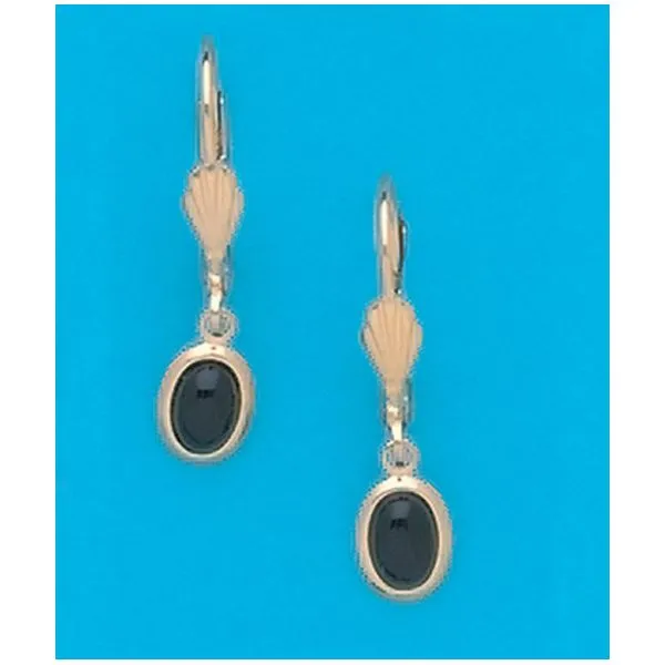 Sensitive Ears Oval Black Onyx Lever Dangle Earrings Chipper's Jewelry Bonney Lake, WA