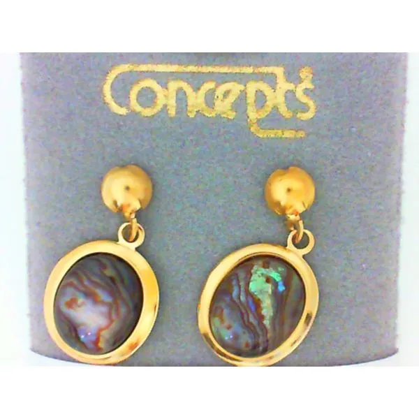 Sensitive Ears Abalone Shell Half Ball Dangle Earrings Chipper's Jewelry Bonney Lake, WA