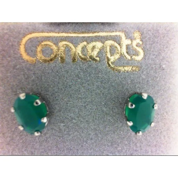 Sensitive Ears Green Onyx Prong Earrings Chipper's Jewelry Bonney Lake, WA