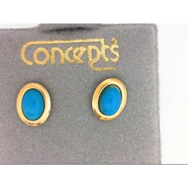 Sensitive Ears Turquoise Gold Plated Earrings Chipper's Jewelry Bonney Lake, WA