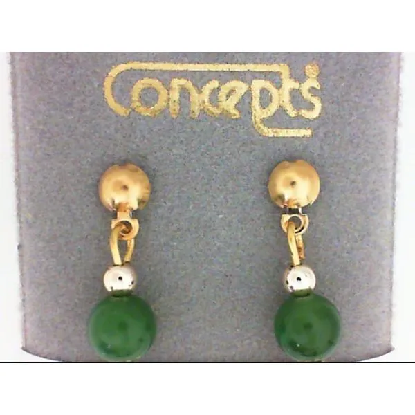 24KY Gold Plated Surgical Stainless Steel Jade Dangle Earrings Chipper's Jewelry Bonney Lake, WA