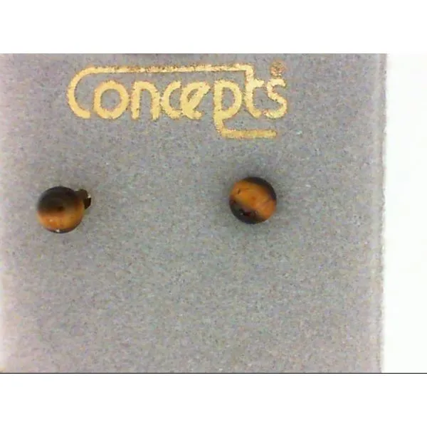 Surgical Stainless Steel Tiger Eye Ball Earrings Chipper's Jewelry Bonney Lake, WA