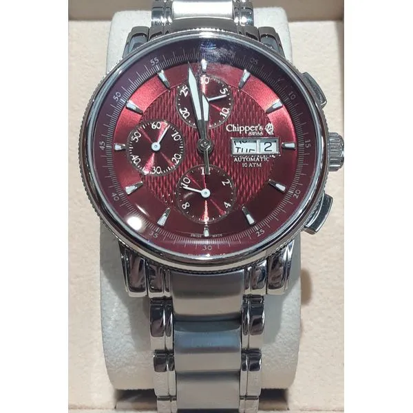 Chipper's Swiss Automatic, Limited Edition, Maroon Dial Sapphire Crystal Chipper's Jewelry Bonney Lake, WA