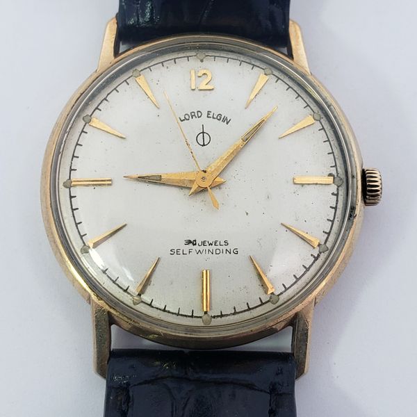 10KY Vintage 1960's Lord Elgin Watch w/Leather Band Chipper's Jewelry Bonney Lake, WA