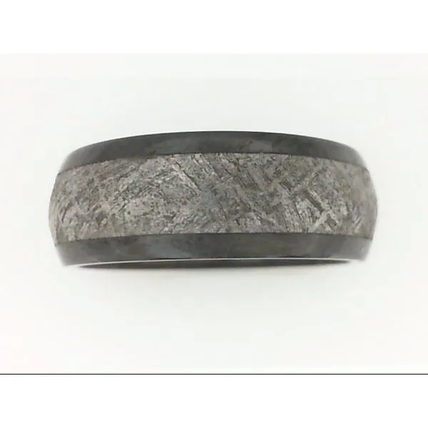 Lashbrook Men's Black Zirconium Domed Band with Meteorite Inlay Chipper's Jewelry Bonney Lake, WA