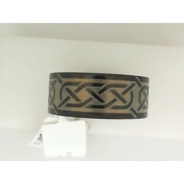 Lashbrook Men's Two Toned Grey and Black Zirconium Celtic Design Wedding Band Chipper's Jewelry Bonney Lake, WA