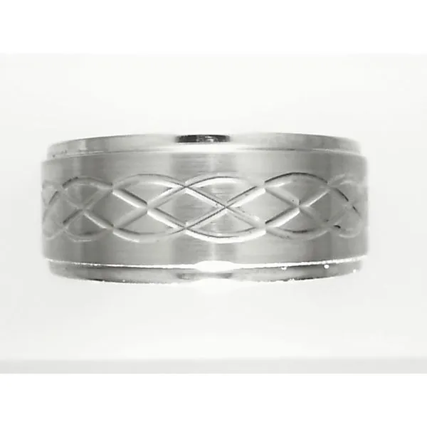 Lashbrook Men's Cobalt Chrome Wedding Band with Celtic 6 Laser Carved Pattern Chipper's Jewelry Bonney Lake, WA