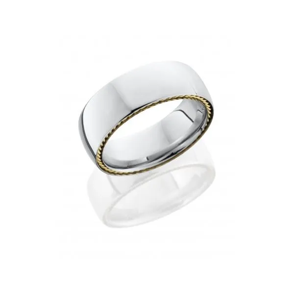 Lashbrook Men's Cobalt Chrome Wedding Band, 7mm, with 14K Yellow Gold Braid Chipper's Jewelry Bonney Lake, WA