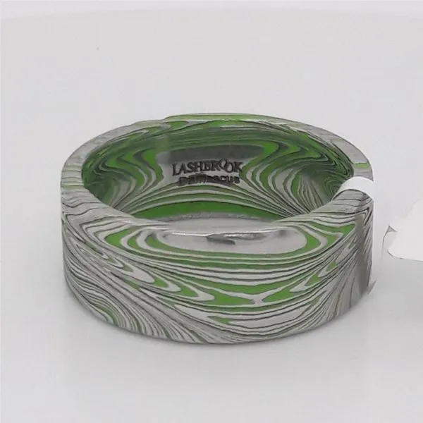 Damascus Stainless Steel Marble Wedding Band Chipper's Jewelry Bonney Lake, WA