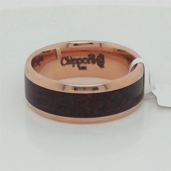 14Kt Rose Gold Heavy Band with Red Dinosaur Bone Inlay Chipper's Jewelry Bonney Lake, WA