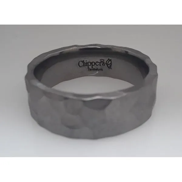 Tantalum Wedding Band with Rock Finish Image 2 Chipper's Jewelry Bonney Lake, WA