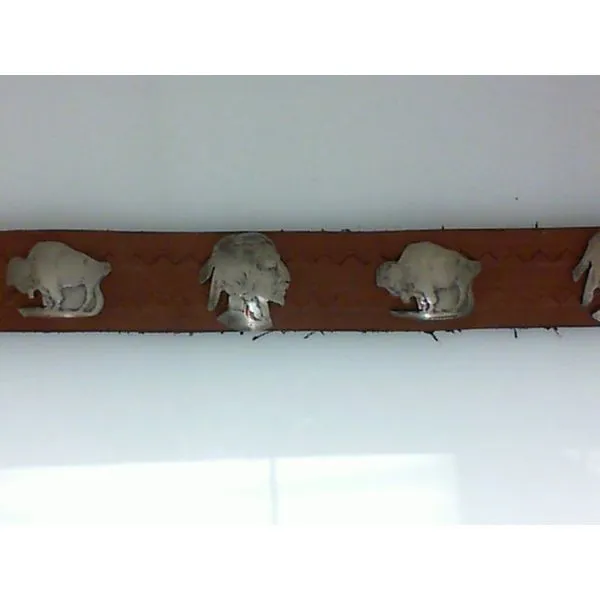 Tan Leather Buffalo Coin Cutout Bracelet Chipper's Jewelry Bonney Lake, WA
