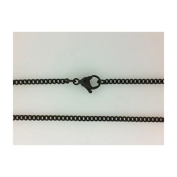 Leslie's Black Stainless Steel CurbLink Pendant Chipper's Jewelry Bonney Lake, WA