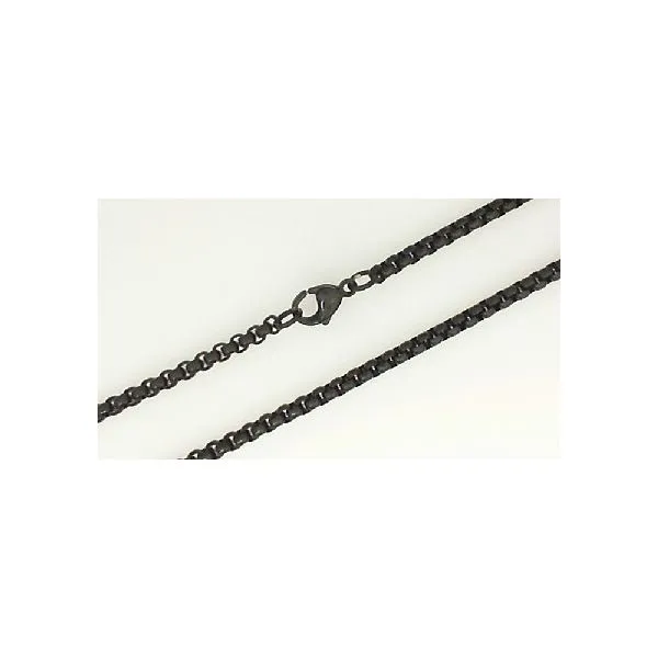 Leslie's Stainless Steel Polished Black IP-Plated Box Chain Pendant Chipper's Jewelry Bonney Lake, WA