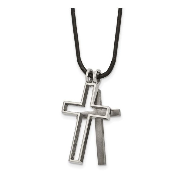 Gents Titanium Cross Pendant 18