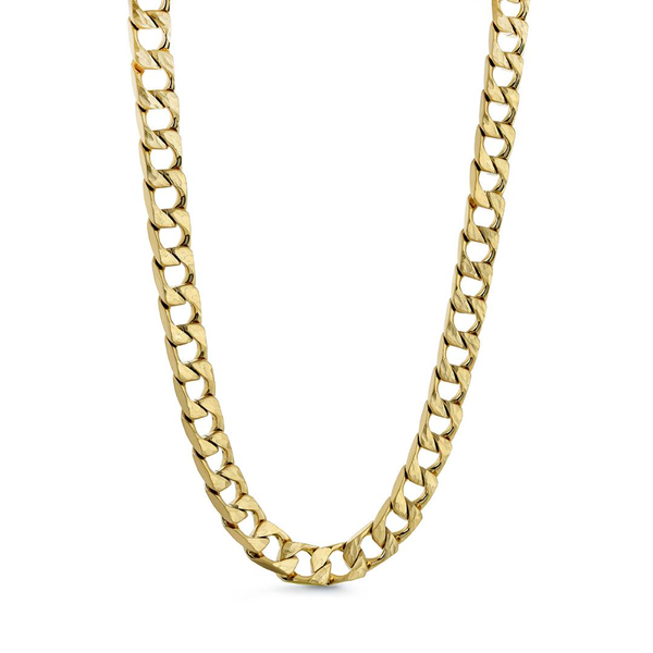 Gold-Ip-S.Steel Brushed-Dia-Cut 9Mm-Flat-Curb 22