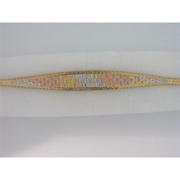 14Kt White, Rose and Yellow Gold Over Sterling Silver Vermeil Woven Bracelet Chipper's Jewelry Bonney Lake, WA