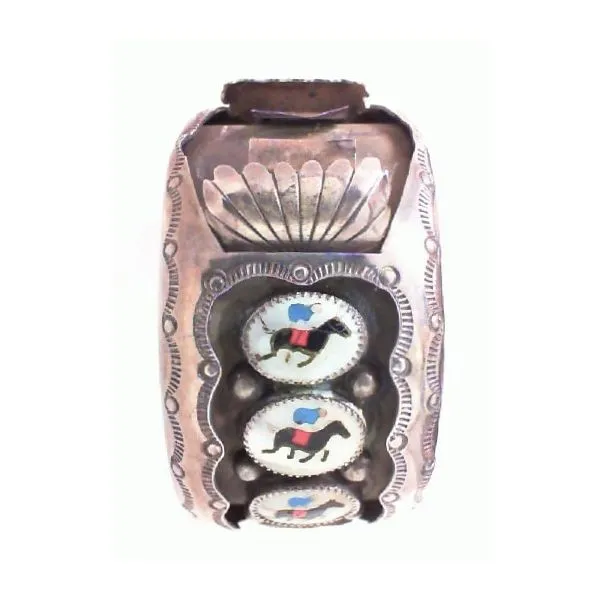 Sterling Silver Native Inlay Watch Cuff Bracelet Chipper's Jewelry Bonney Lake, WA