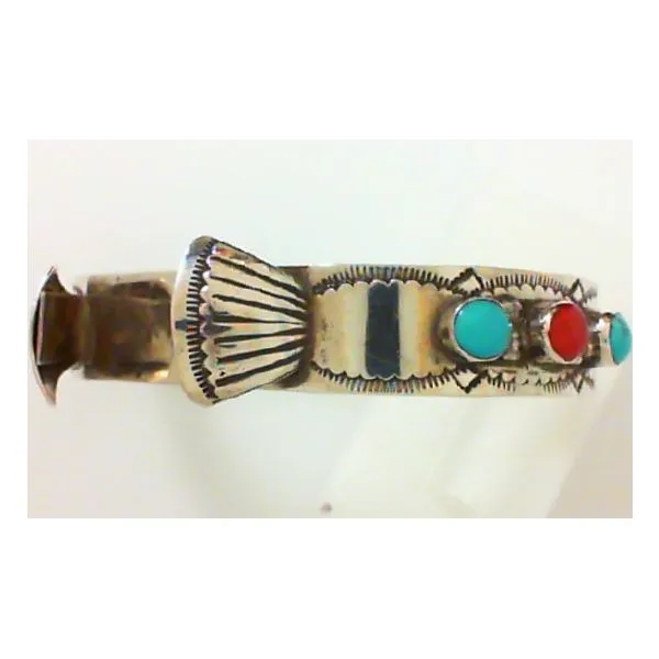 Native American Sterling Silver Turquoise and Coral Bracelet Chipper's Jewelry Bonney Lake, WA
