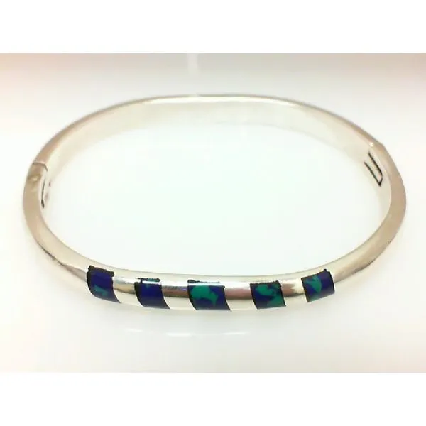 Sterling Silver with Blue & Green Inlay Bracelet Chipper's Jewelry Bonney Lake, WA