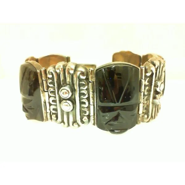 925 Sterling Silver Carved Obsidian Bracelet Image 2 Chipper's Jewelry Bonney Lake, WA