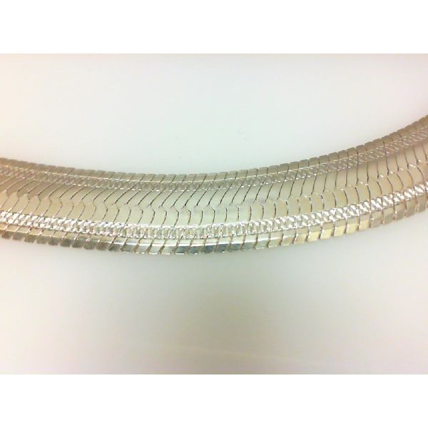 925 Herringbone Bracelet with Silver-Plated Clasp Image 2 Chipper's Jewelry Bonney Lake, WA
