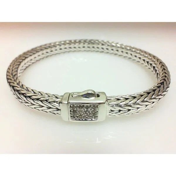 Sterling Silver Bracelet with White Sapphires Image 2 Chipper's Jewelry Bonney Lake, WA
