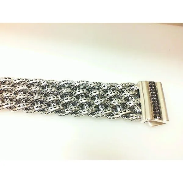 Sterling Silver Rhodium Plated with Black Sapphires Bracelet Image 2 Chipper's Jewelry Bonney Lake, WA