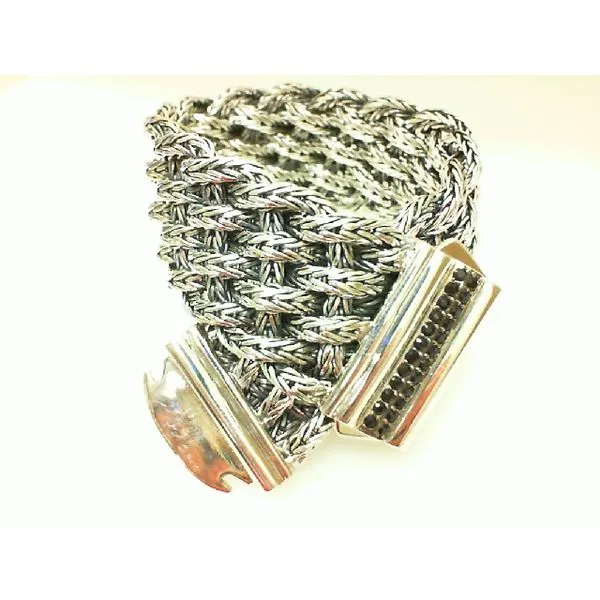 Sterling Silver Rhodium Plated with Black Sapphires Bracelet Image 3 Chipper's Jewelry Bonney Lake, WA