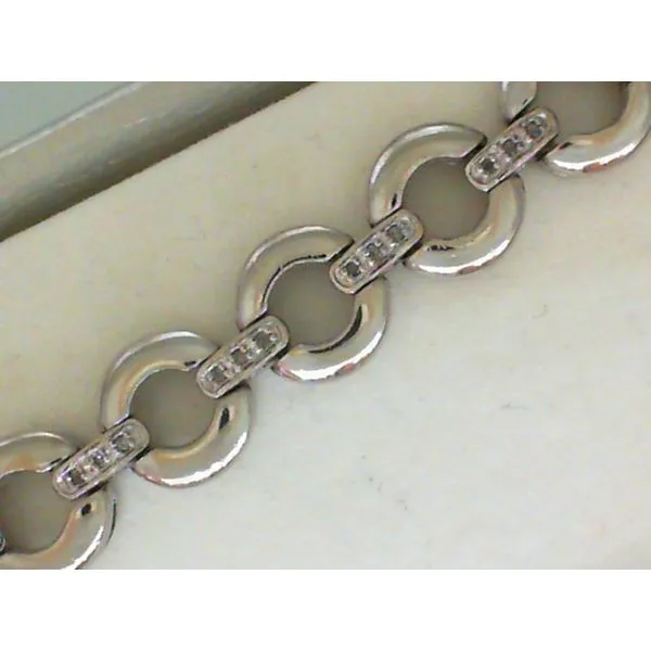 Sterling Silver 7.5" Bracelet with Small Diamond Accent - Vintage Chipper's Jewelry Bonney Lake, WA
