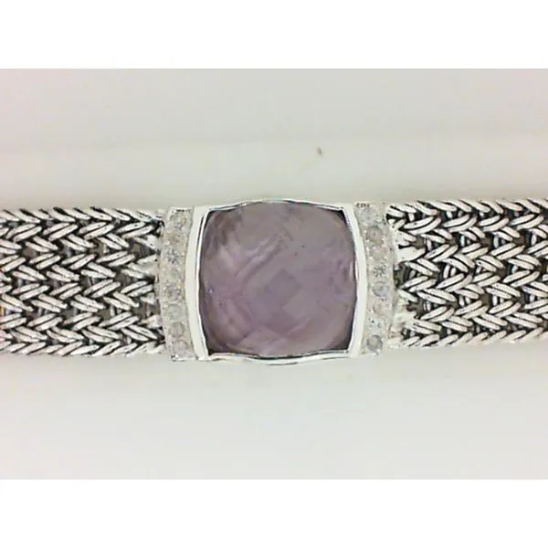 Sterling Silver Rhod. Woven Bracelet Image 2 Chipper's Jewelry Bonney Lake, WA