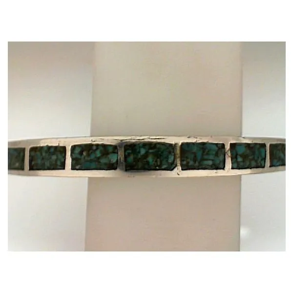 Sterling Cuff Bracelet with Inlaid Turquoise Stones Chipper's Jewelry Bonney Lake, WA