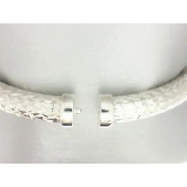 Sterling Silver Hinged Bangle Bracelet with Diamond Pattern Image 2 Chipper's Jewelry Bonney Lake, WA