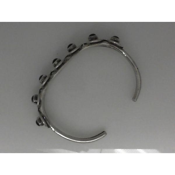 Sterling Silver Cuff Bracelet with Black Oval Stones Image 2 Chipper's Jewelry Bonney Lake, WA