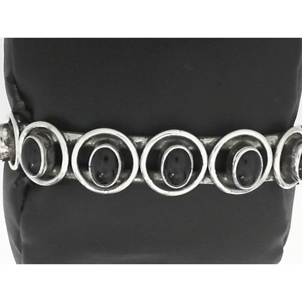 Sterling Silver Cuff Bracelet with Black Oval Stones Chipper's Jewelry Bonney Lake, WA