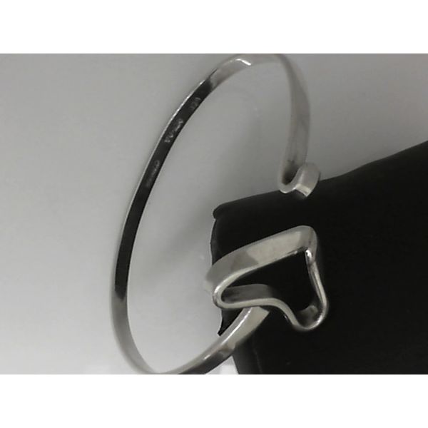 Sterling Silver Bangle with Open Heart & Hook Closure Image 3 Chipper's Jewelry Bonney Lake, WA
