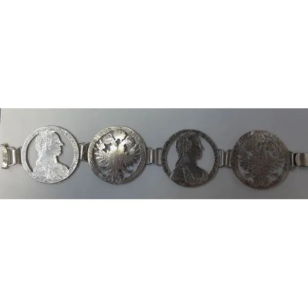 8.5" Sterling Silver Thayler Coins Bracelet Chipper's Jewelry Bonney Lake, WA