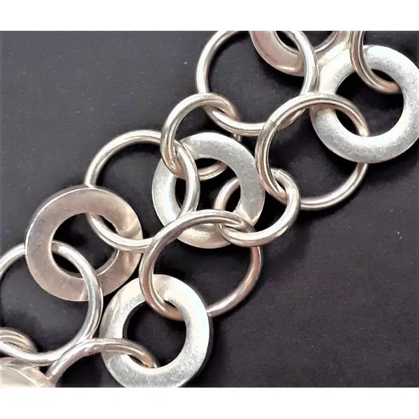 Sterling Silver Double Circle Open Link Bracelet, 7.25" Chipper's Jewelry Bonney Lake, WA
