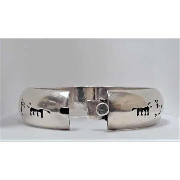 Sterling Silver Pictograph Cuff Bracelet Image 3 Chipper's Jewelry Bonney Lake, WA