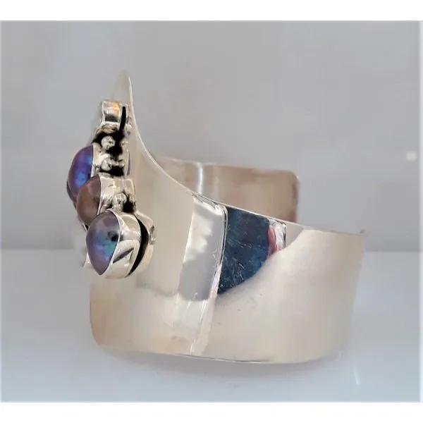 925 Cuff Bracelet with Look of Pearls Image 2 Chipper's Jewelry Bonney Lake, WA