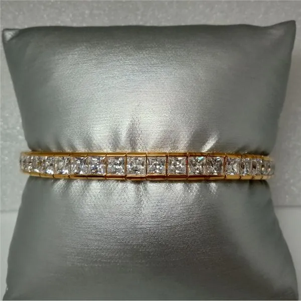 Yellow-Tone 925 Bracelet with Cubic Zirconium Chipper's Jewelry Bonney Lake, WA