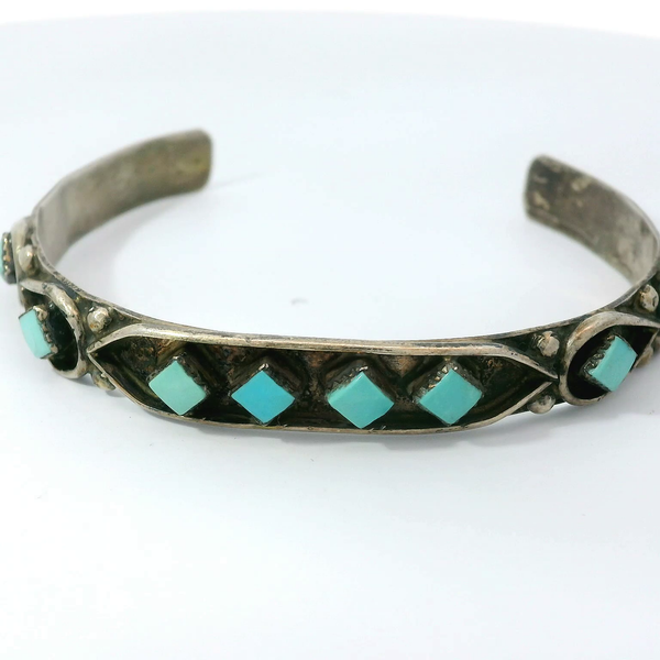 Vintage Turquoise Sterling Cuff Bracelet Chipper's Jewelry Bonney Lake, WA
