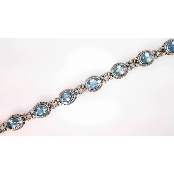 8" Sterling Silver Blue Topaz Bracelet Image 3 Chipper's Jewelry Bonney Lake, WA