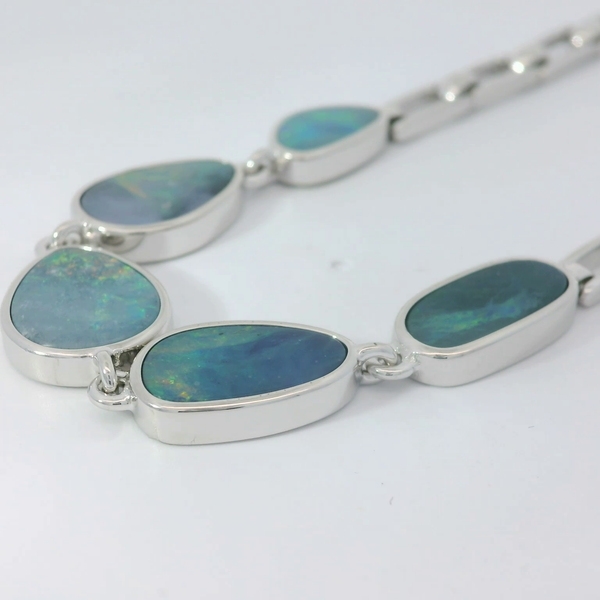 Sterling Silver Opal Doublet Bracelet Image 2 Chipper's Jewelry Bonney Lake, WA