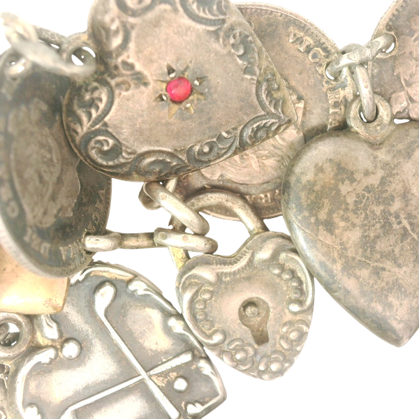 Victorian Coin Heart Bracelet Image 3 Chipper's Jewelry Bonney Lake, WA