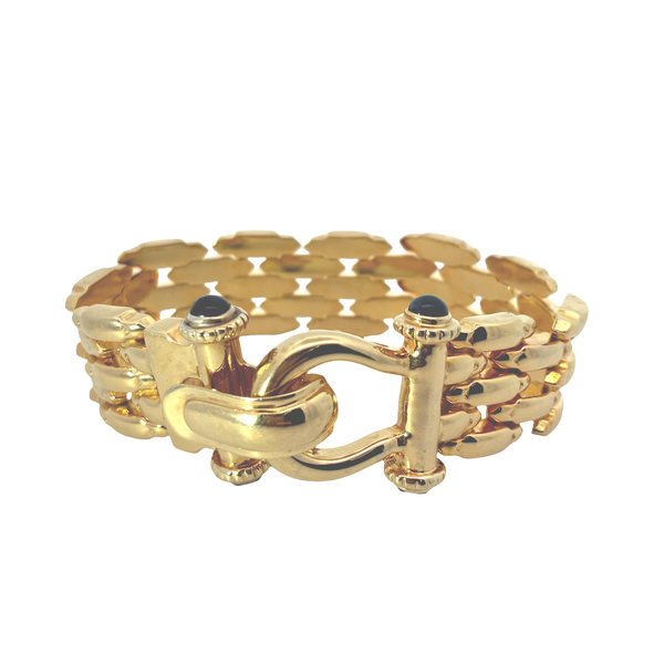 925 Gold Overlay Sapphire Cabachon Bracelet Chipper's Jewelry Bonney Lake, WA