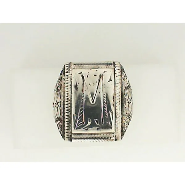 Gent's Silver Ring Engraved with "M" Chipper's Jewelry Bonney Lake, WA