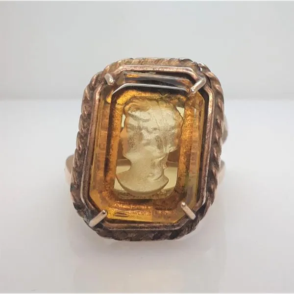 Glass Intaglio Ring in Brass Chipper's Jewelry Bonney Lake, WA