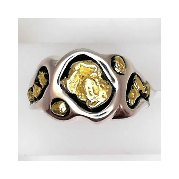 925 Silver Casting with Natural Gold Nuggets Men's Ring Chipper's Jewelry Bonney Lake, WA